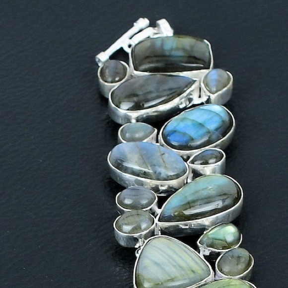 925 sterling silver Labordarite bracelet! Extraordinarily beautiful!! HANDMADE!! - Picture 7 of 7